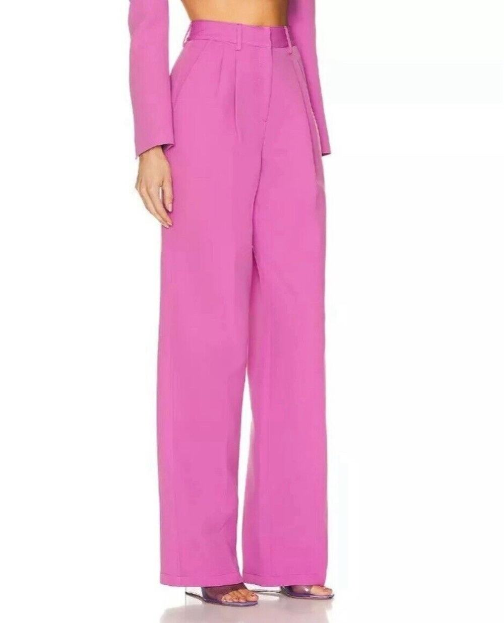 AKNVAS Size 10 High Rise Pleated Straight Leg Trouser Suit Pant O'Connor Orchid